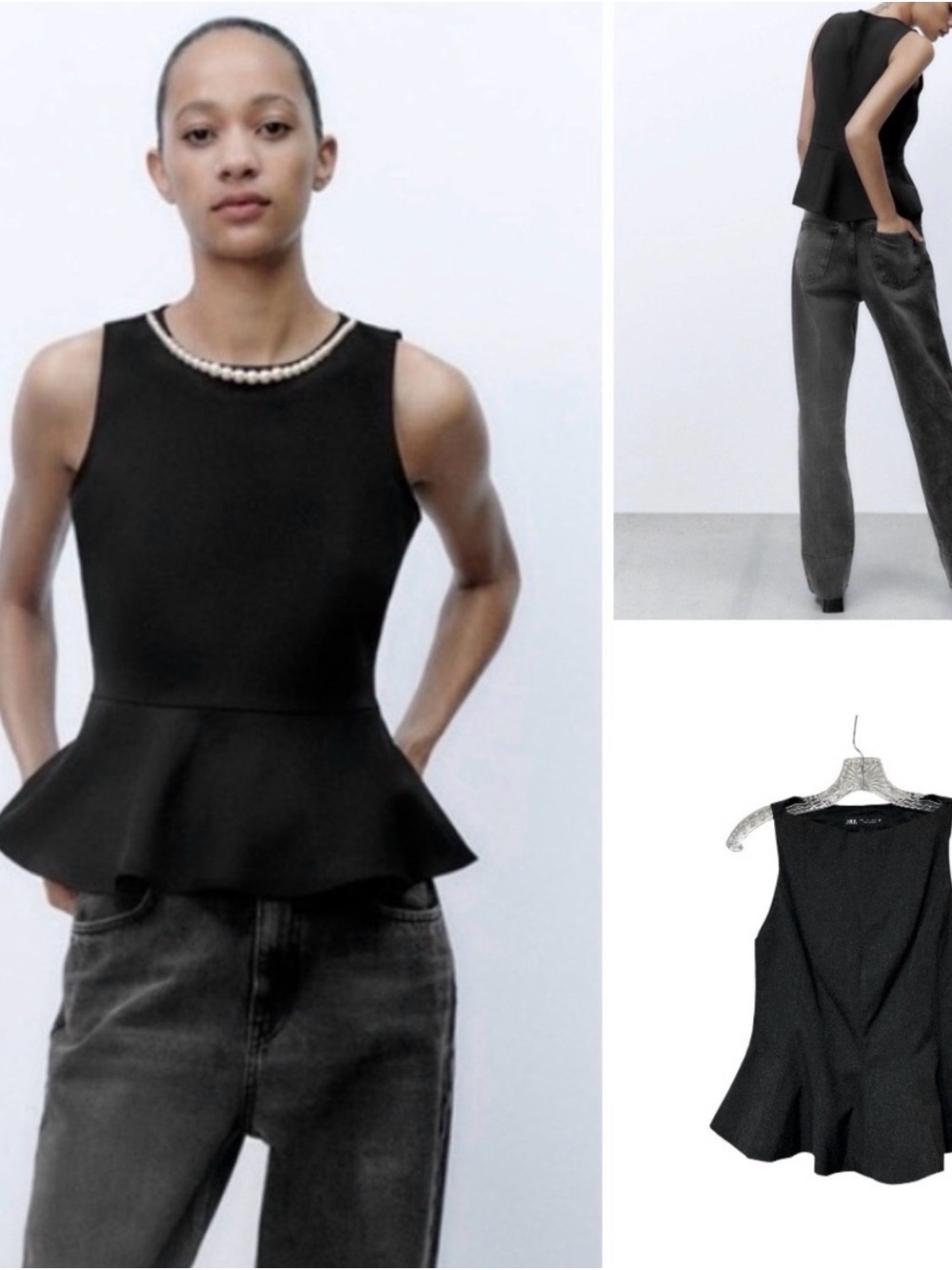 Zara NWOT peplum stretch top